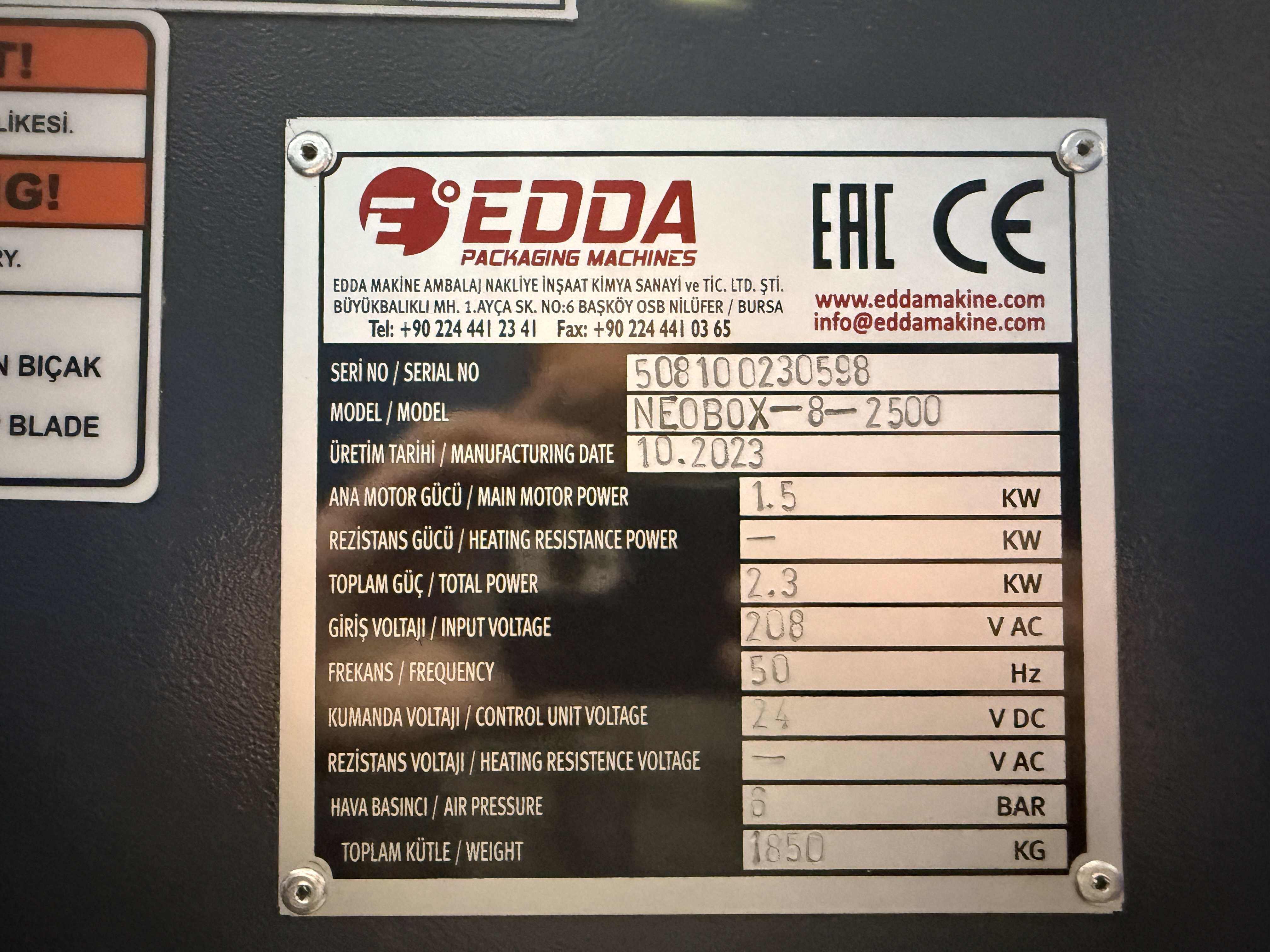 Edda NEOBOX-8-2500 Other Machines (Not Accessories) | Used CNC